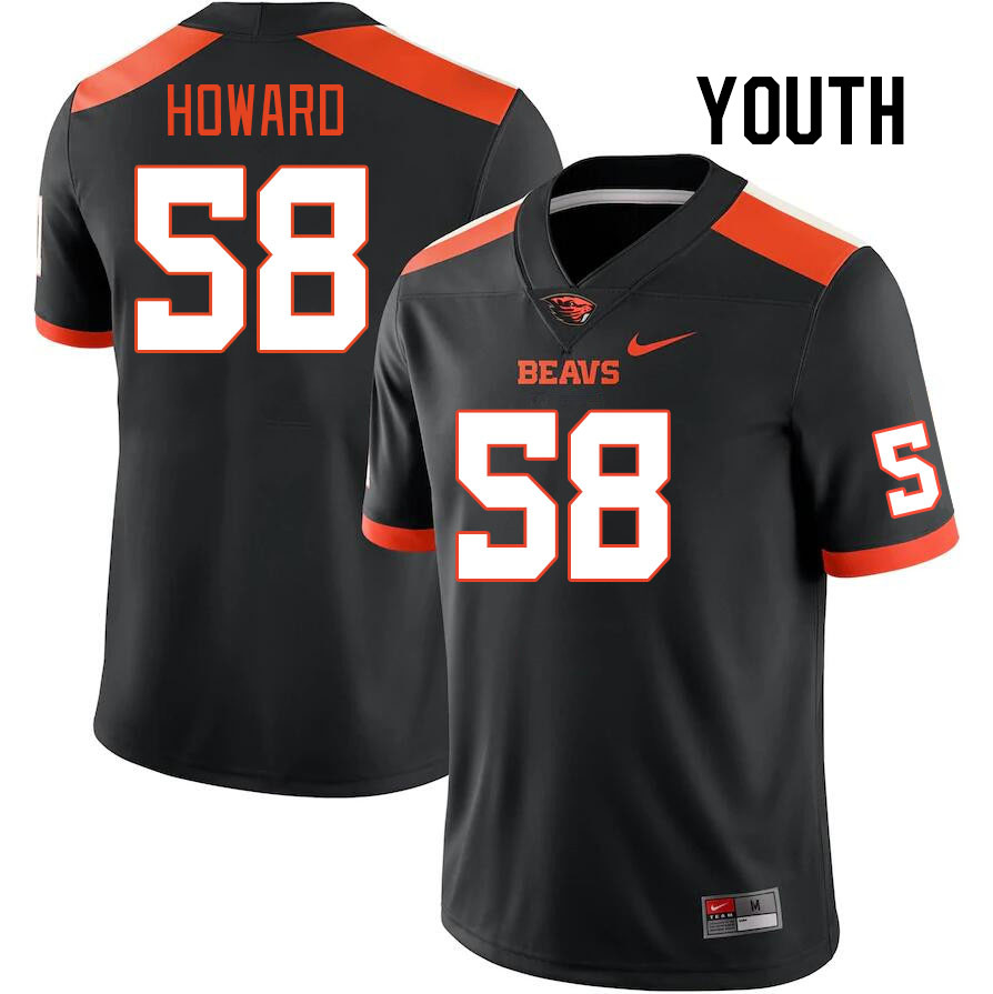 Youth #58 Kelze Howard Oregon State Beavers College Football Jerseys Stitched-Black